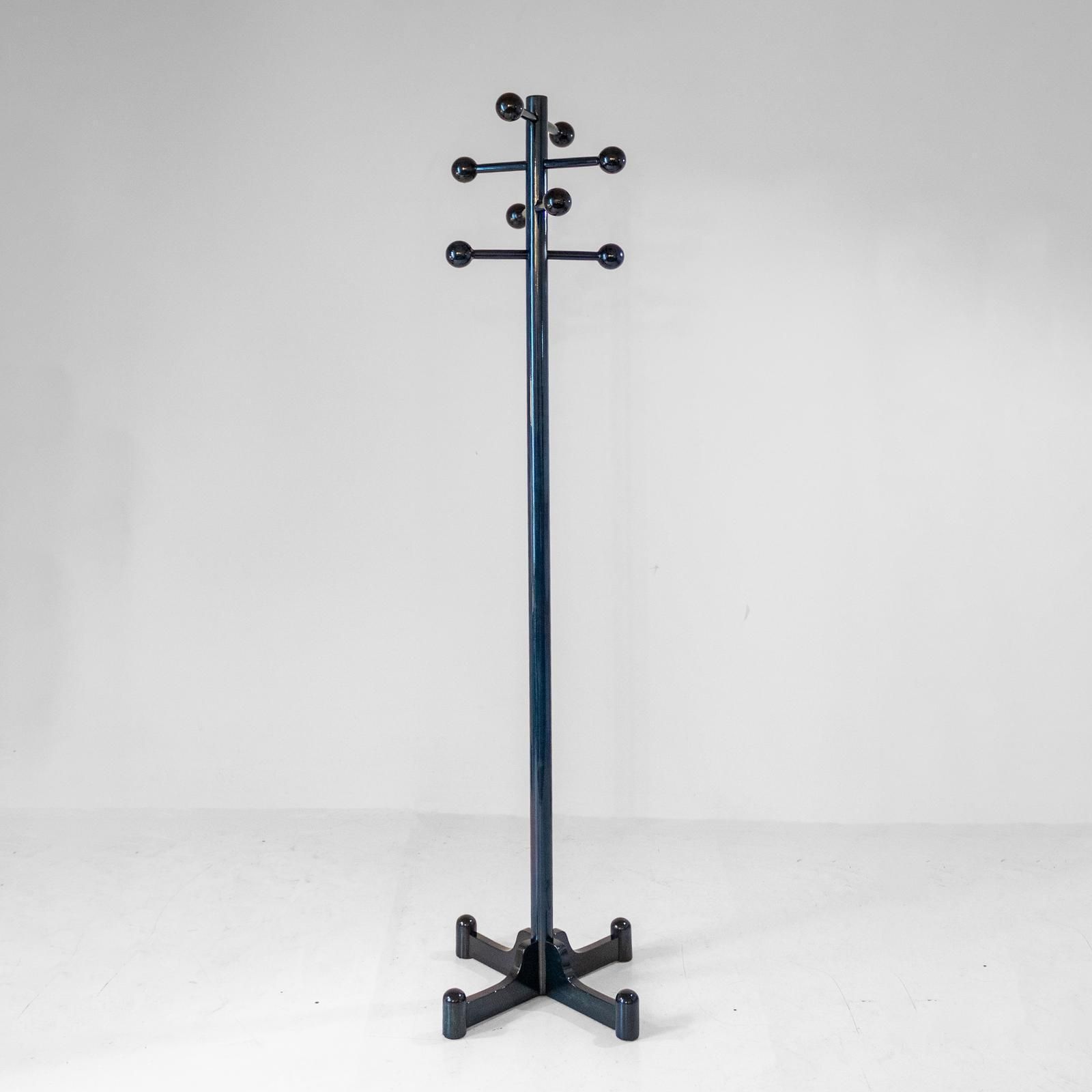 1970s Italian Modern Dark Green Glazed Wood Coat Rack photo 1100.0