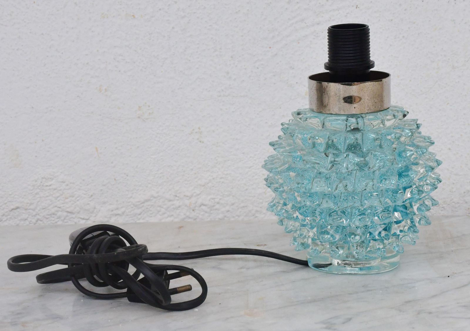 photo furniture Rare Blu Table Lamp In Rostrato Murano Glass Vase For Barovier & Toso, 1950s