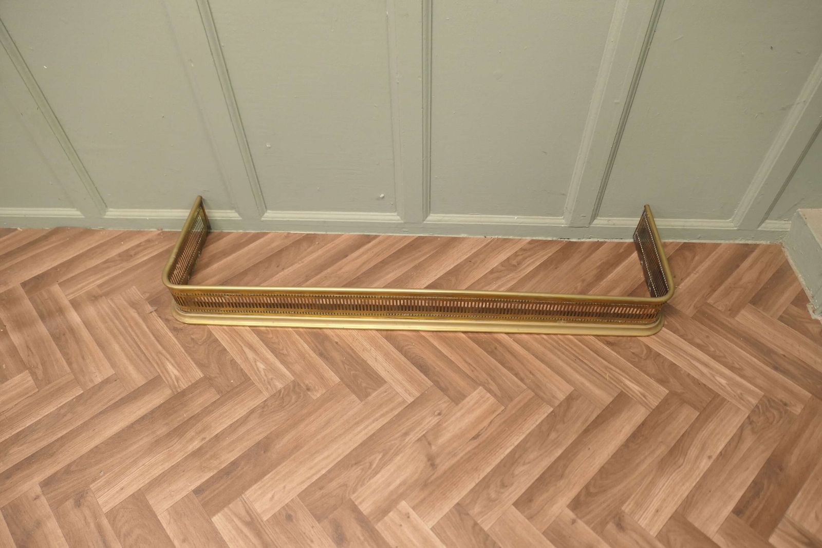 Long 19th Century Pierced Brass Fender photo 474.0