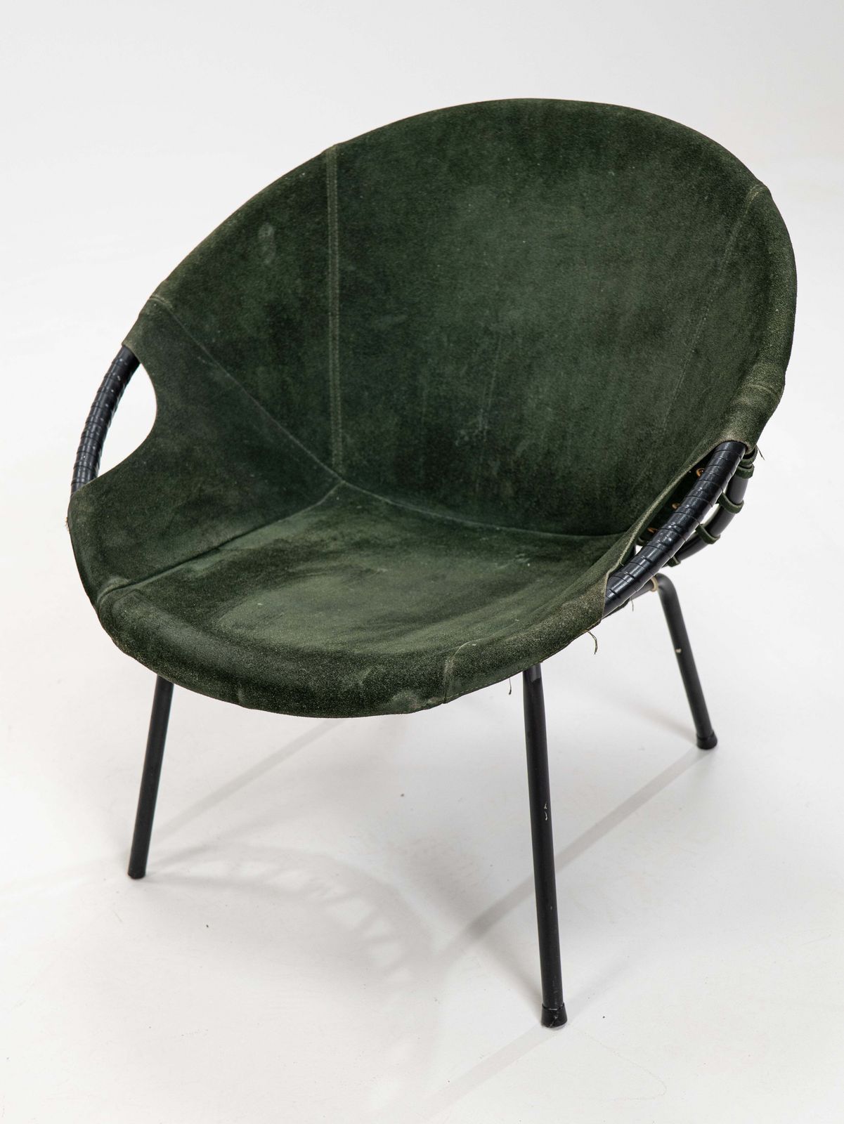 photo furniture Mid Century Balloon Armchair In Green Cocktail Chair From Lusch & Co., 1960s