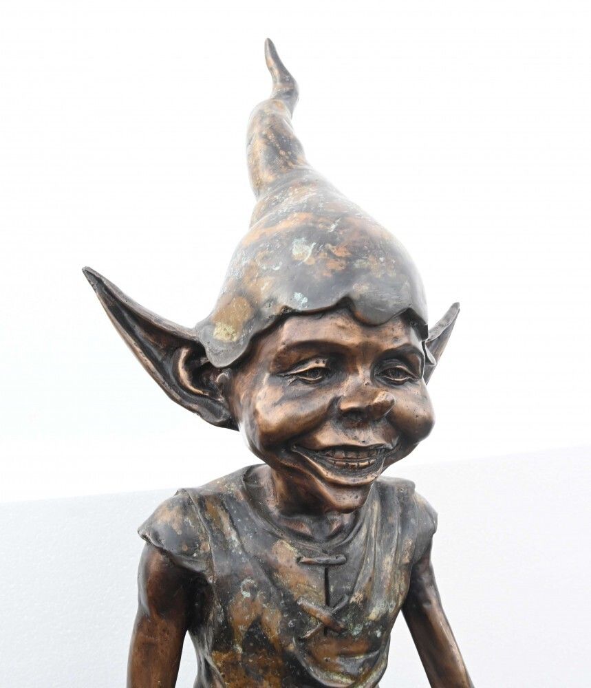 Bronze Fairey Fishing Statue Elph Goblin Mushroom Casting photo furniture