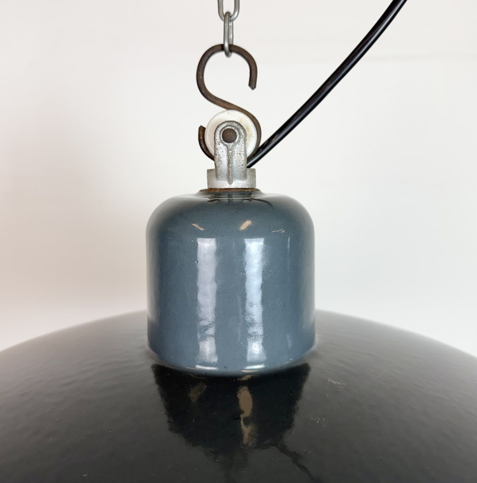 Industrial Grey Enamel Pendant Lamp From Siemens, 1930s photo furniture