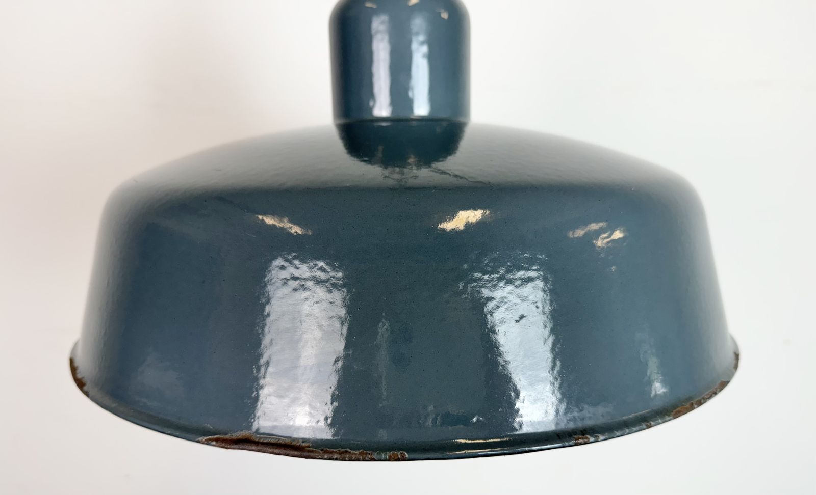 Industrial Grey Enamel Pendant Lamp From Siemens, 1930s photo vinterior