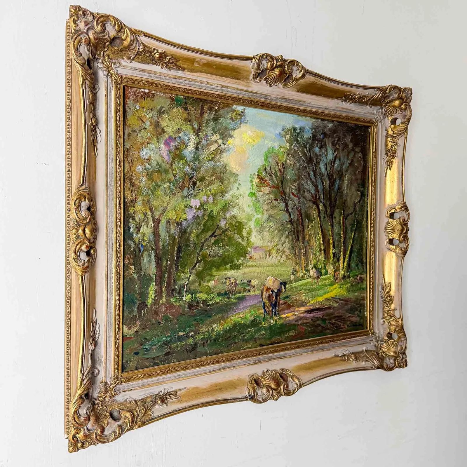 Cows In Woodland, Painting By Gordon Clifford Barlow photo for sale