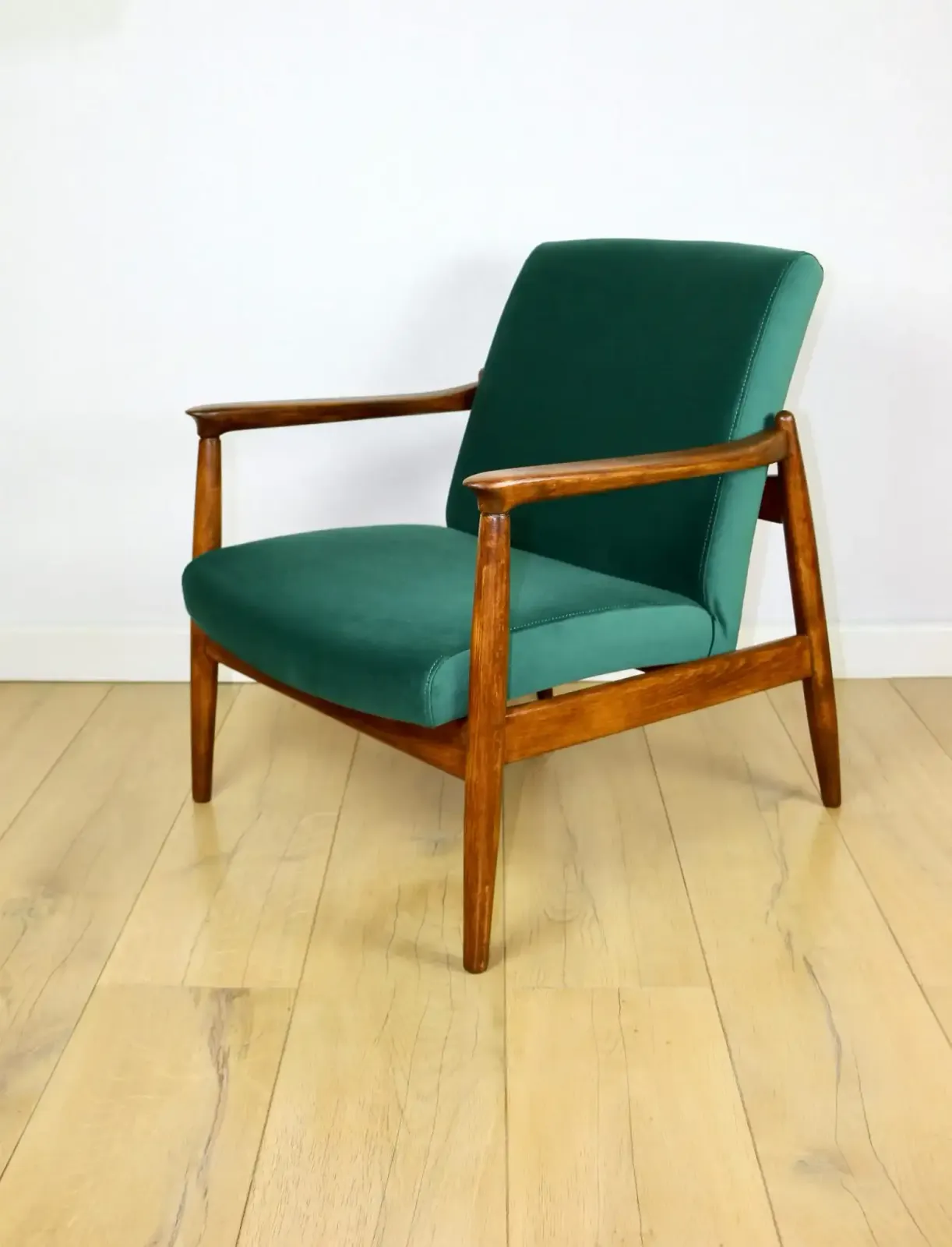 Gfm 64 Armchair, Designed By Edmund Homa From The 1970s, Green Velvet   Jade 500   2 Pieces Available photo vintage