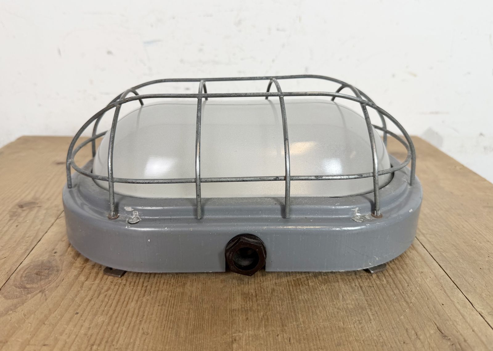 Industrial Grey Wall Light With Milk Glass From Elektrosvit, 1970s, 2x photo furniture