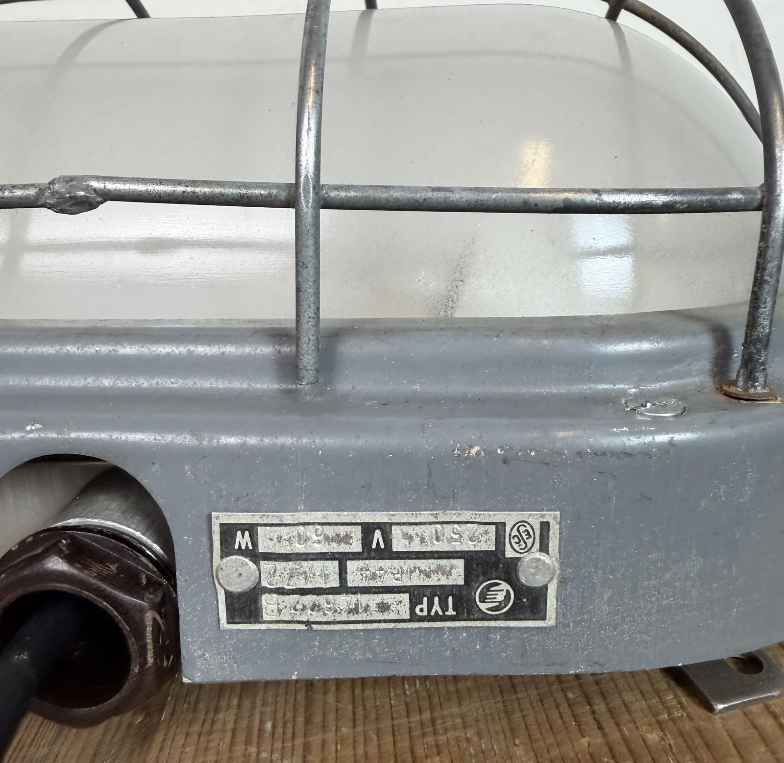 Industrial Grey Wall Light With Milk Glass From Elektrosvit, 1970s, 2x photo vinterior