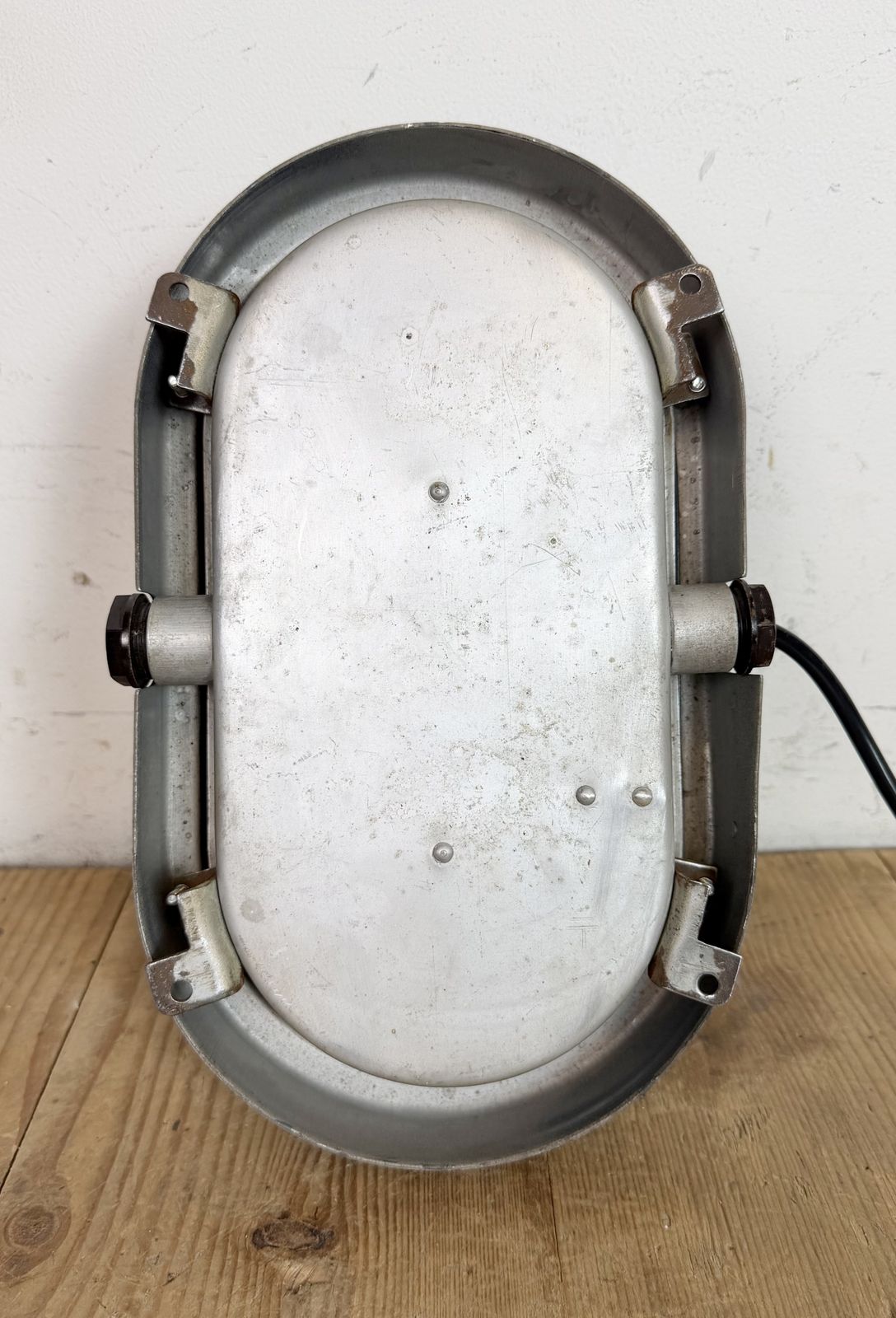 photo furniture Industrial Grey Wall Light With Milk Glass From Elektrosvit, 1970s, 2x