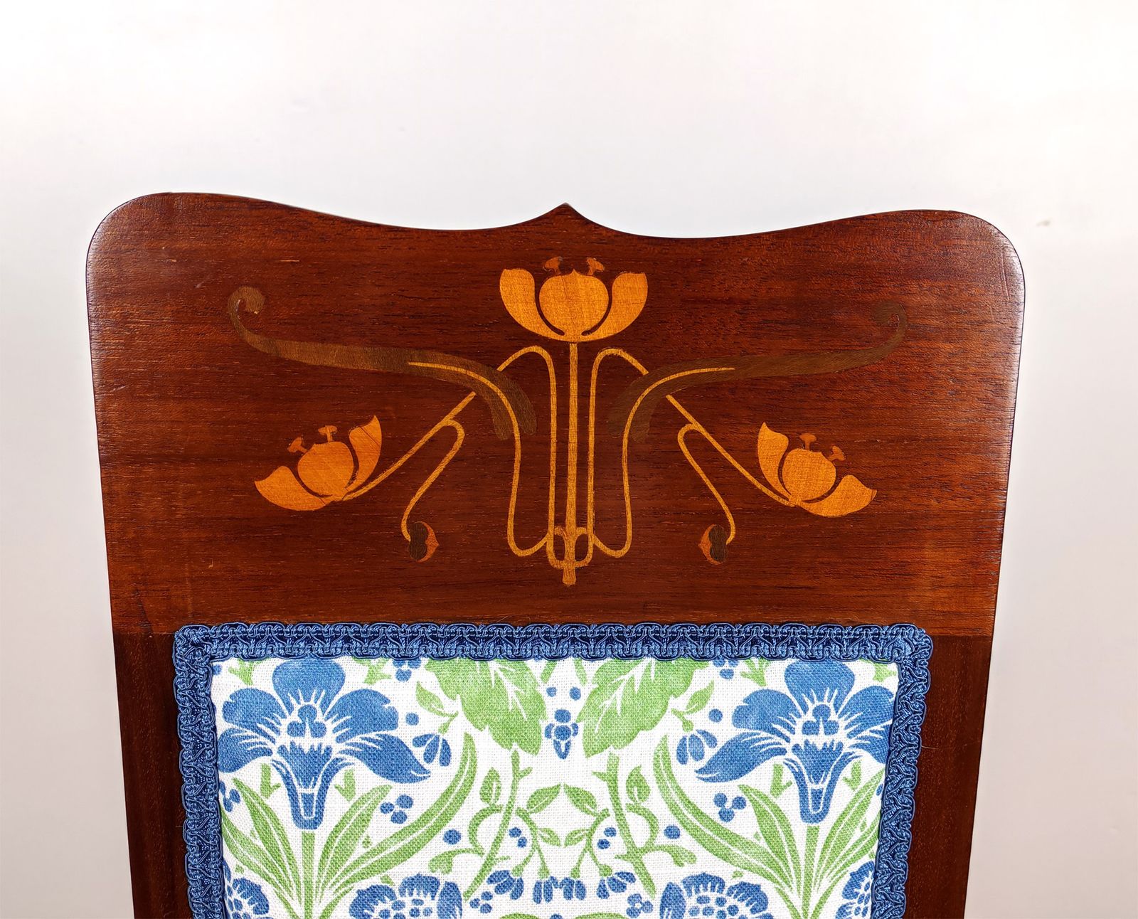 Pair Of Liberty Style Art Nouveau High Back Chairs photo Furniture