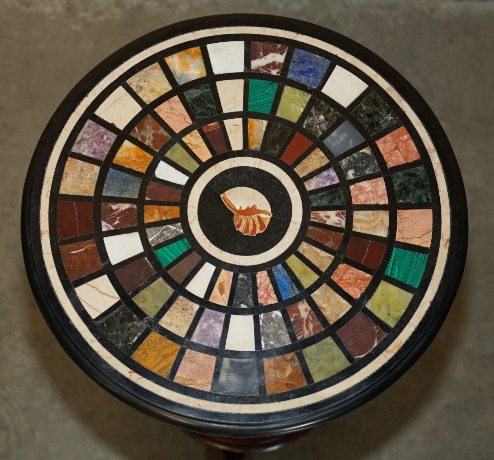 A Pair Of Regency 1810 Specimen Marble Pietra Dura & Rosewood Occasional Tables photo for sale