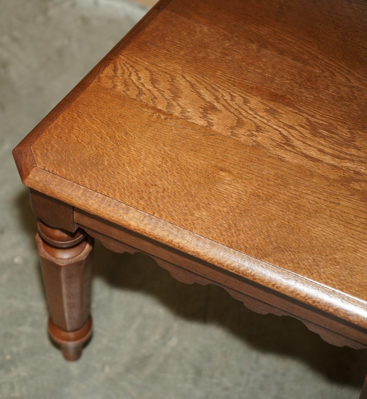 Four Circa 1920 English Oak Hand Carved Gothic Revival Steeple Back Hall Chairs photo vinterior