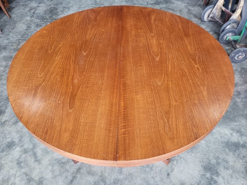 Vintage 20thc Round Teak Pedestal Dining Table + 4 Dining Chairs photo Furniture