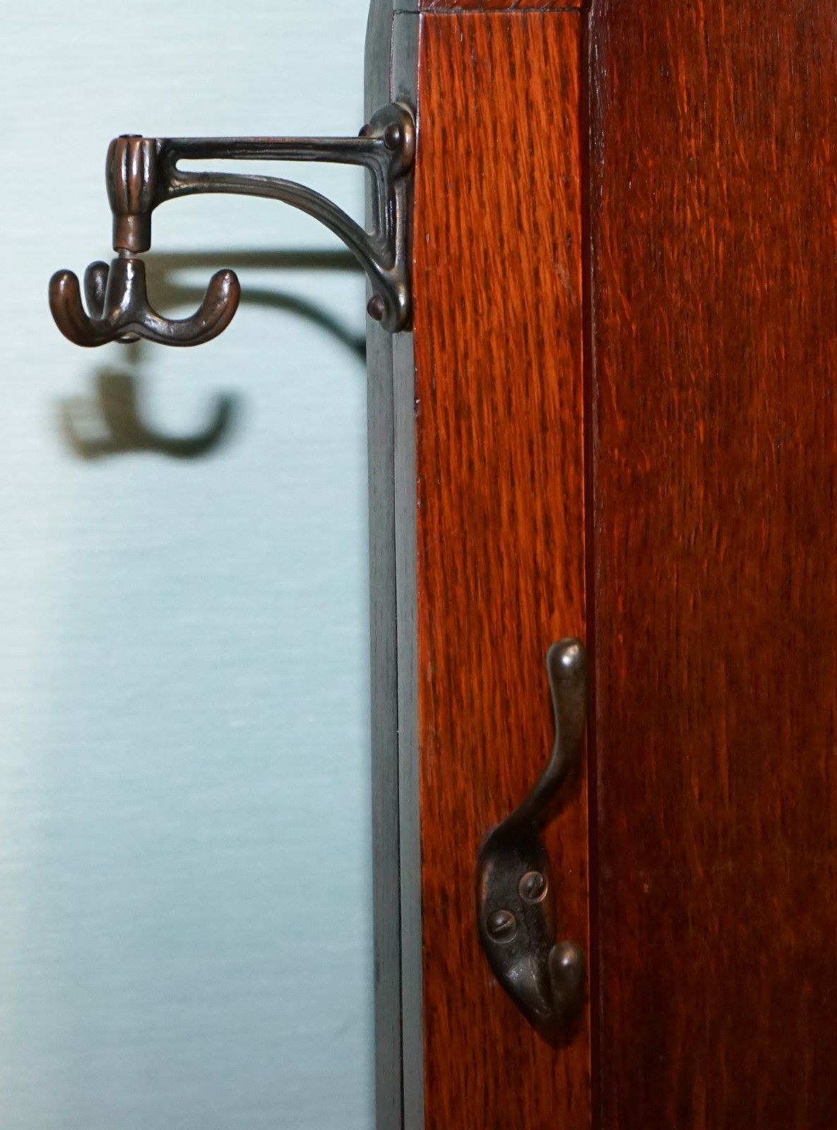 Antique Atcraft Oak Hat And Umbrella Hallway Stand With A Mirror photo buy