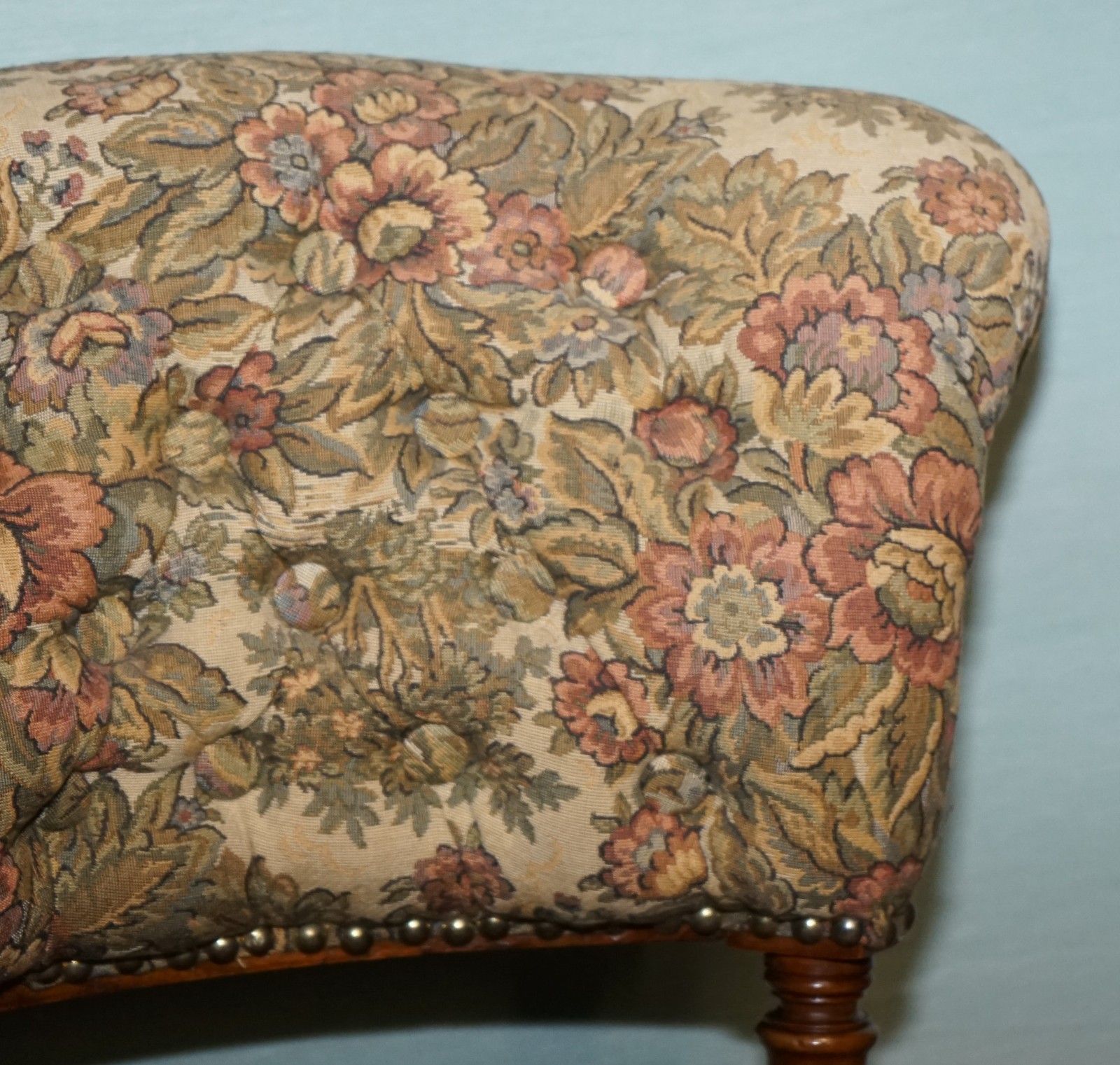 Antique Victorian Tapestry Nursing Chair With Floral Flower Design photo buy