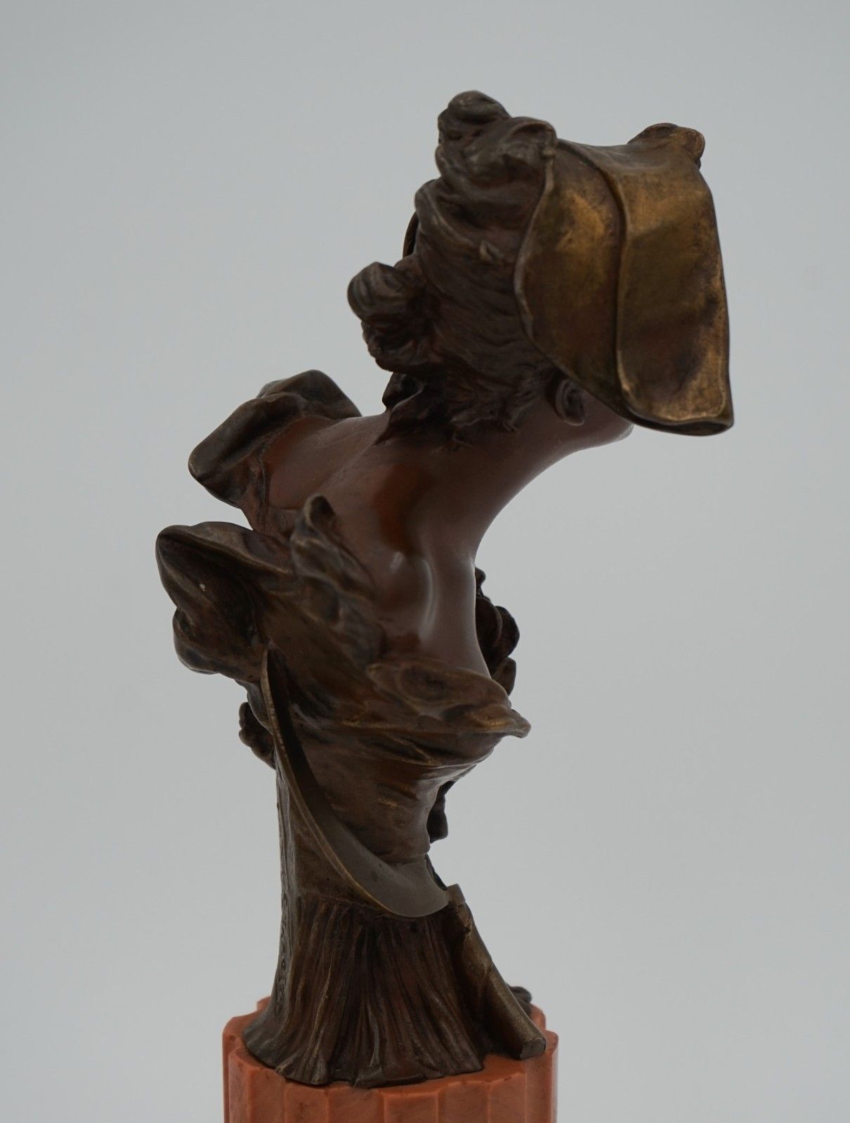 1250.0 Antique 1885 1930 George Van Der Straeten Bronze Bust Of Dutch Lady photo