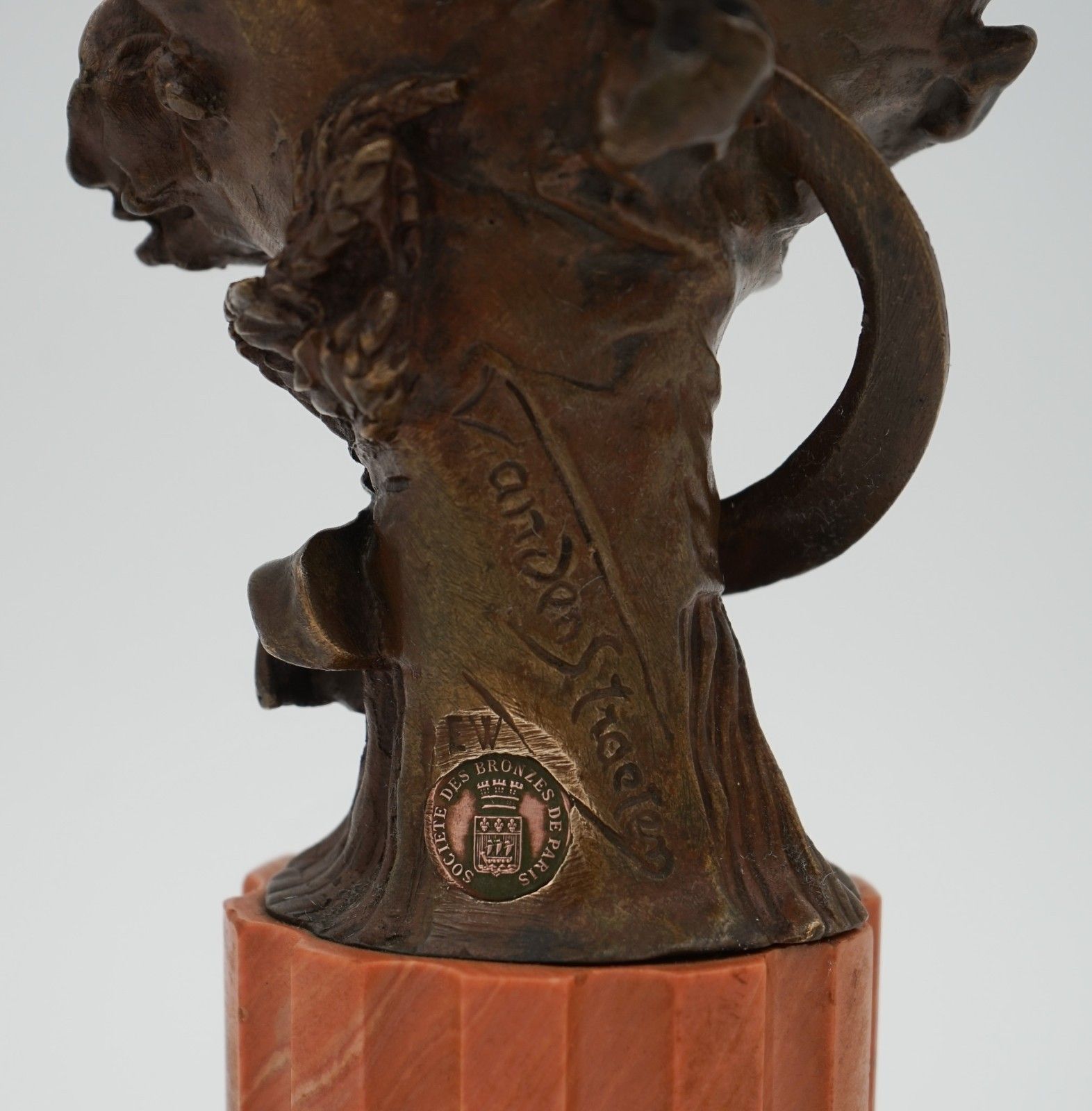 photo vintage Antique 1885 1930 George Van Der Straeten Bronze Bust Of Dutch Lady