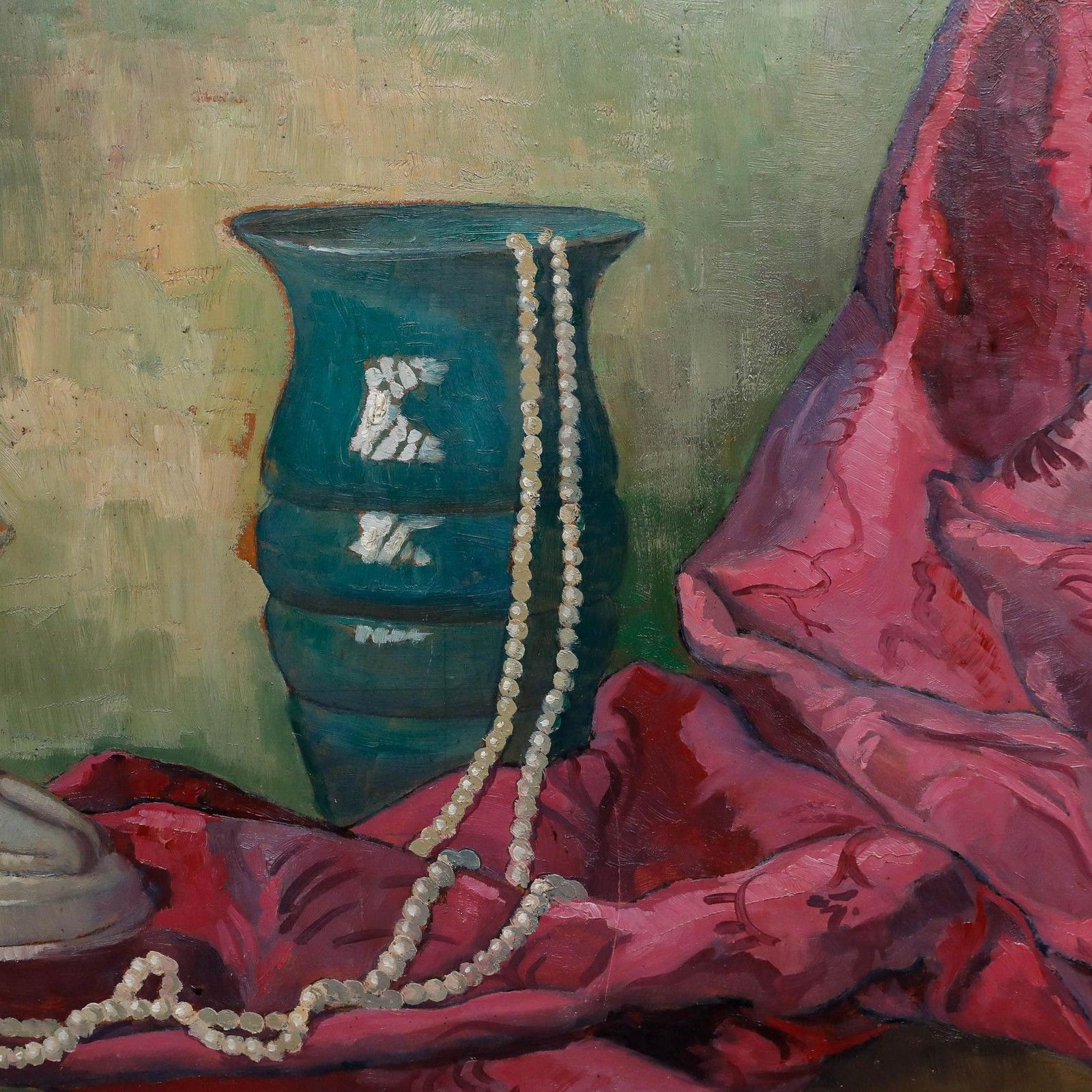 C. Schlotke Early 20th Century Oil, Still Life With A Figurine photo Art