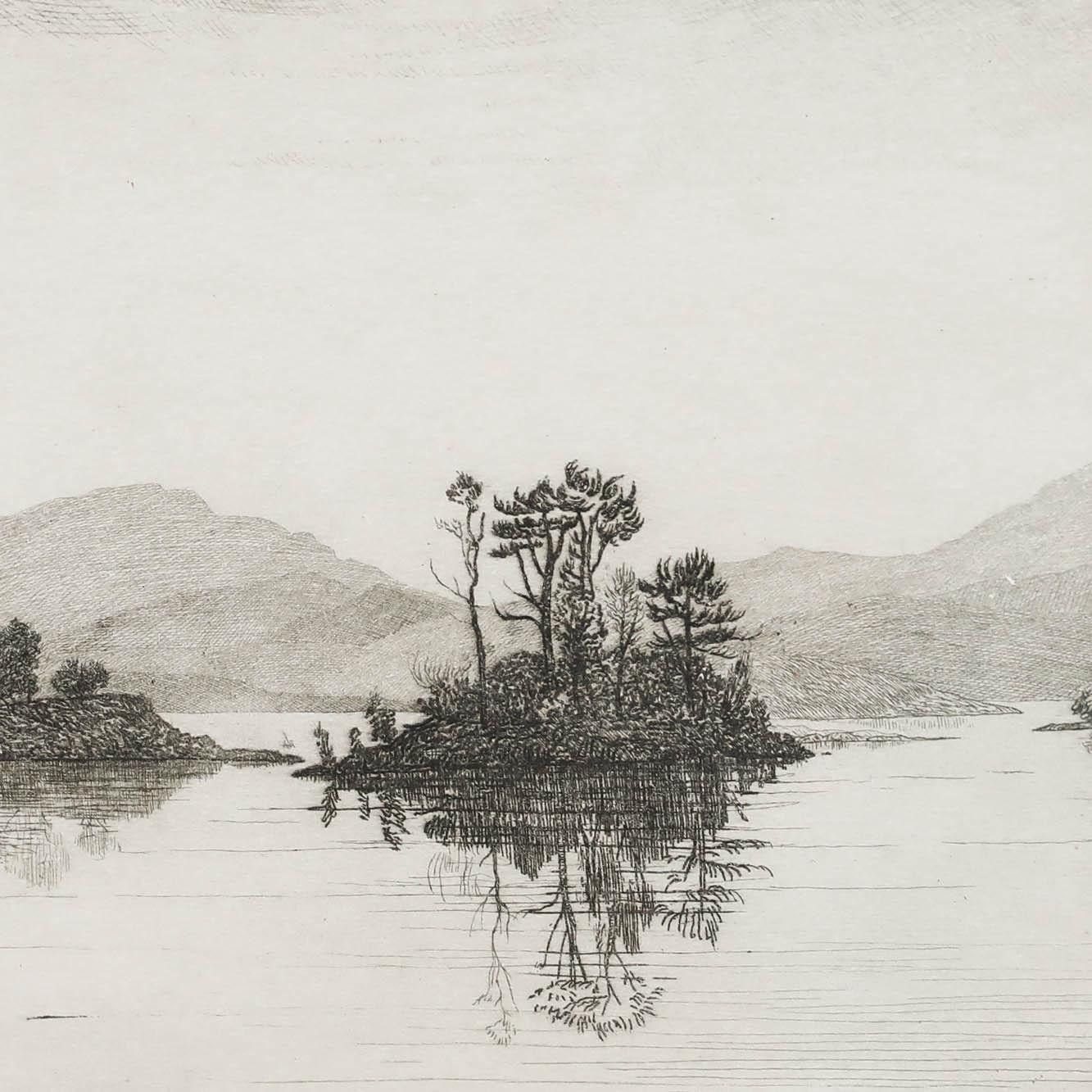 Robert Lillie (1867 1949) Early 20th Century Etching, Little Loch Awe photo 195.0