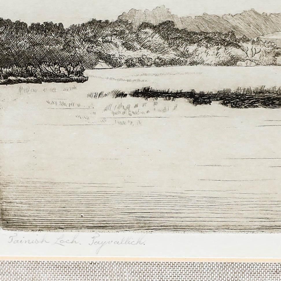 Robert Lillie (1867 1949) Early 20th Century Etching, Taynish Loch photo Art