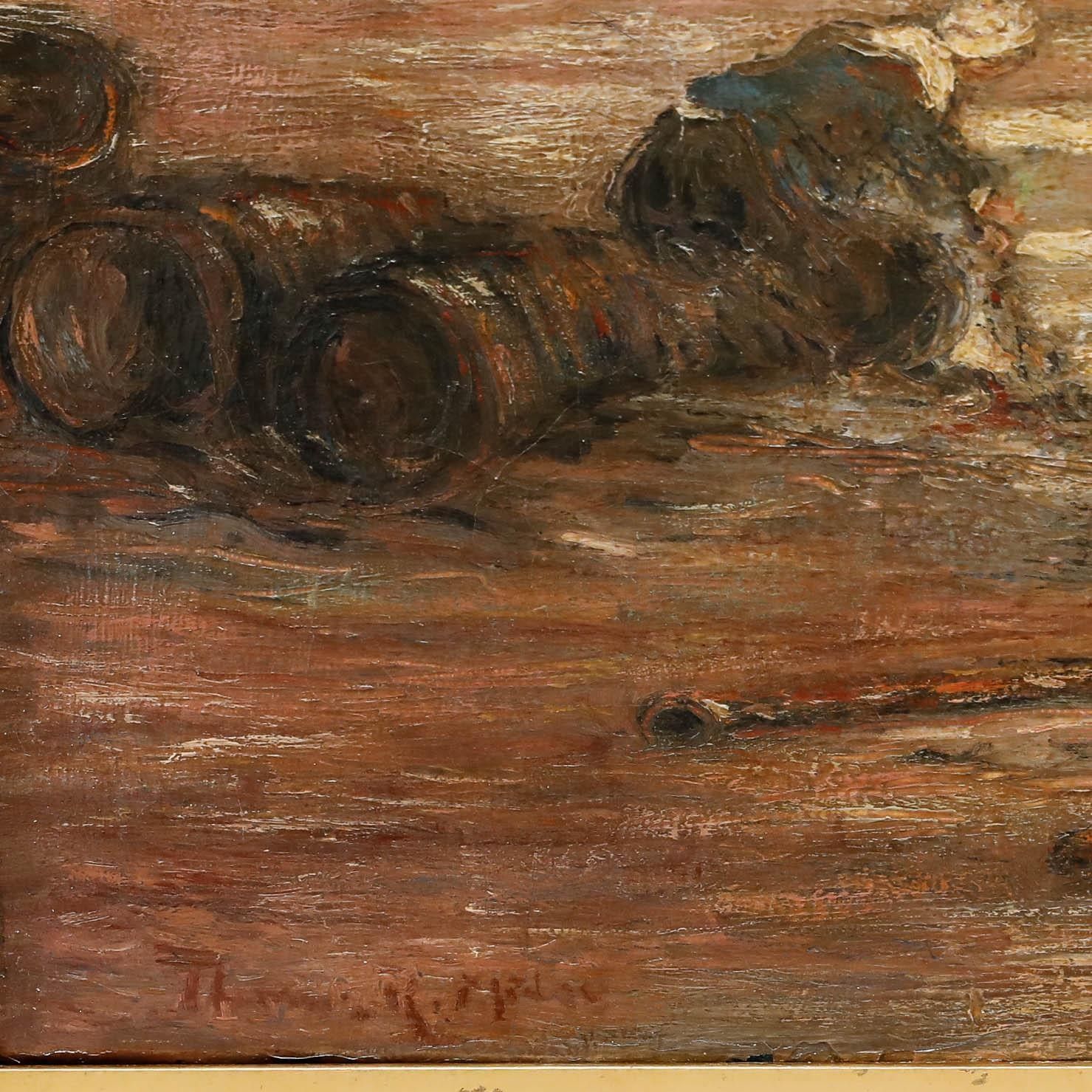 Attrib. Thomas Eyre Macklin (1867 1943) Oil, Mussel Gatherers With Ponies photo vinterior