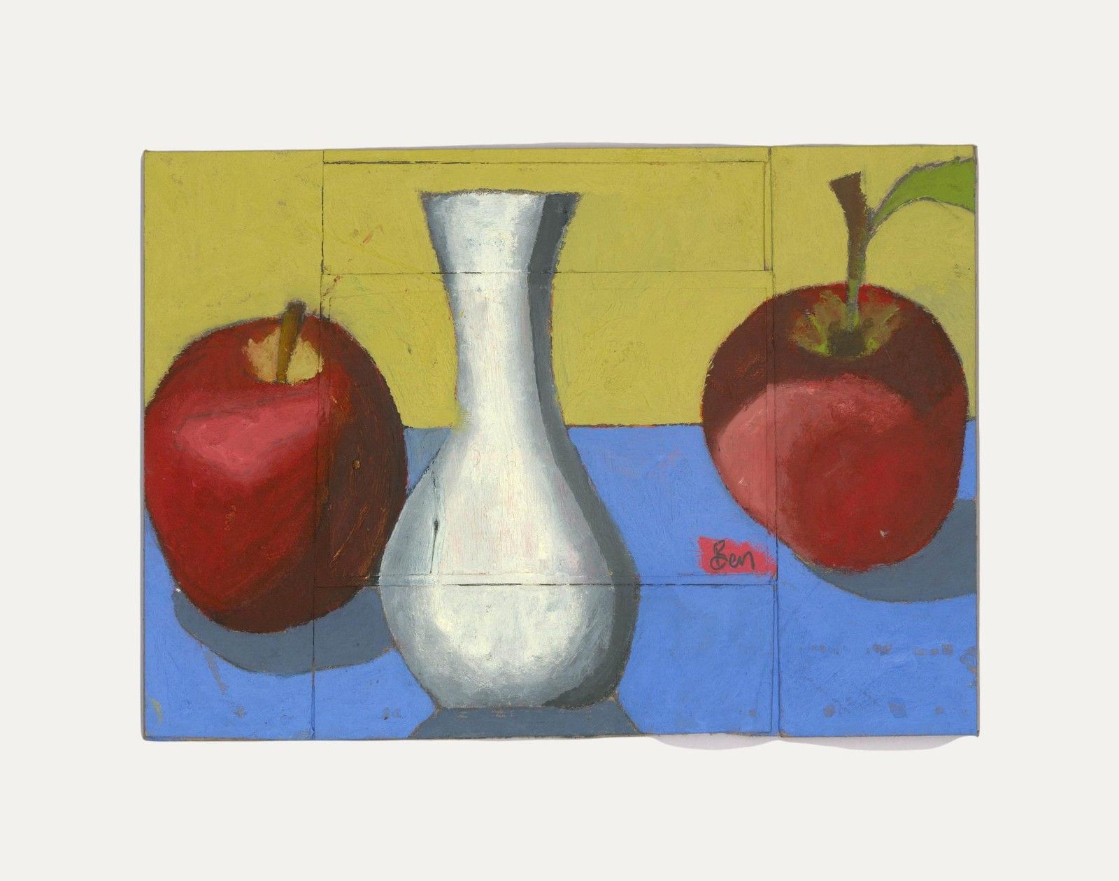 Ben Carrivick Contemporary Oil, Still Life With Apples