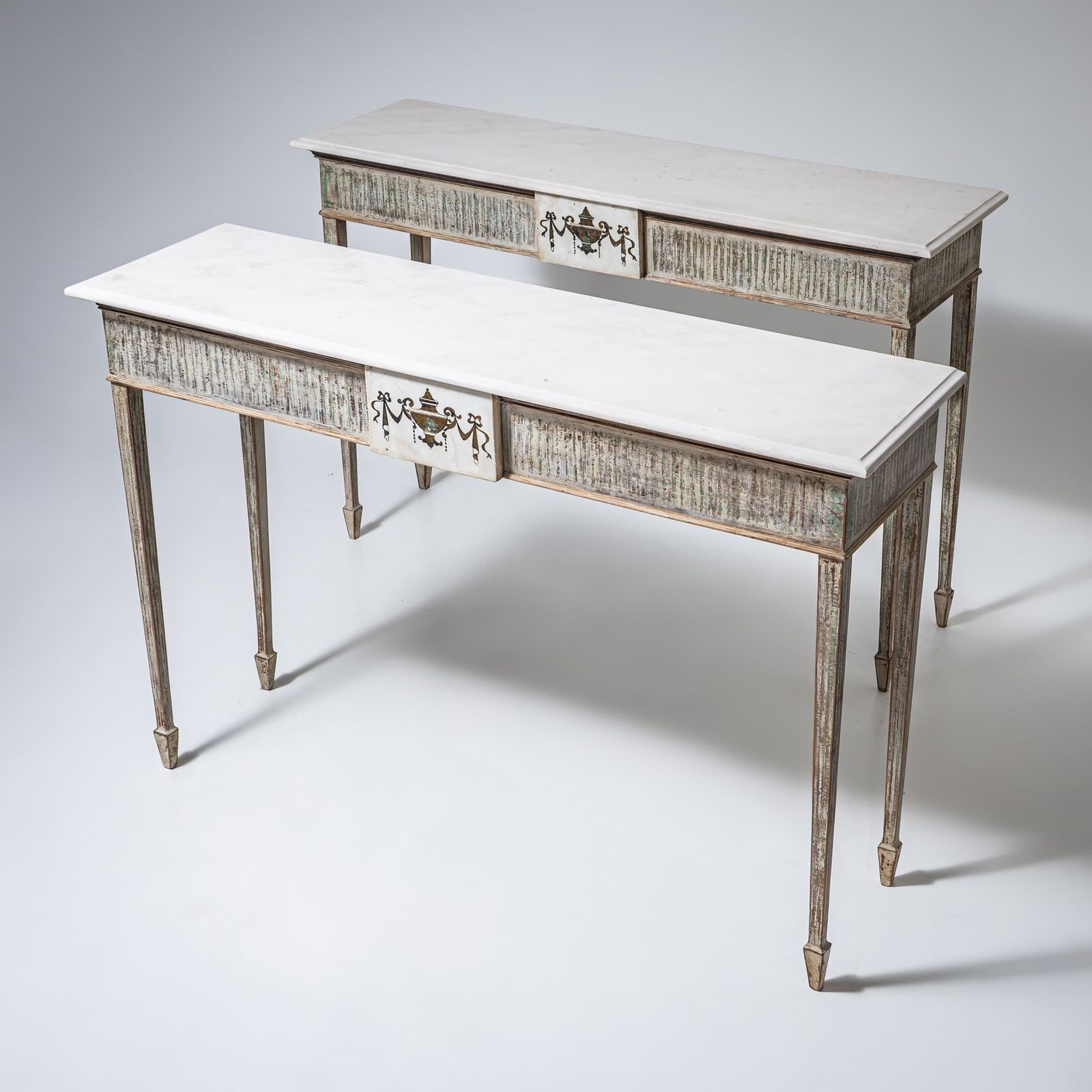 photo furniture Paar Louis XVI Stijl Consoles Met Gegoten Stenen Bladen, 20e Eeuw