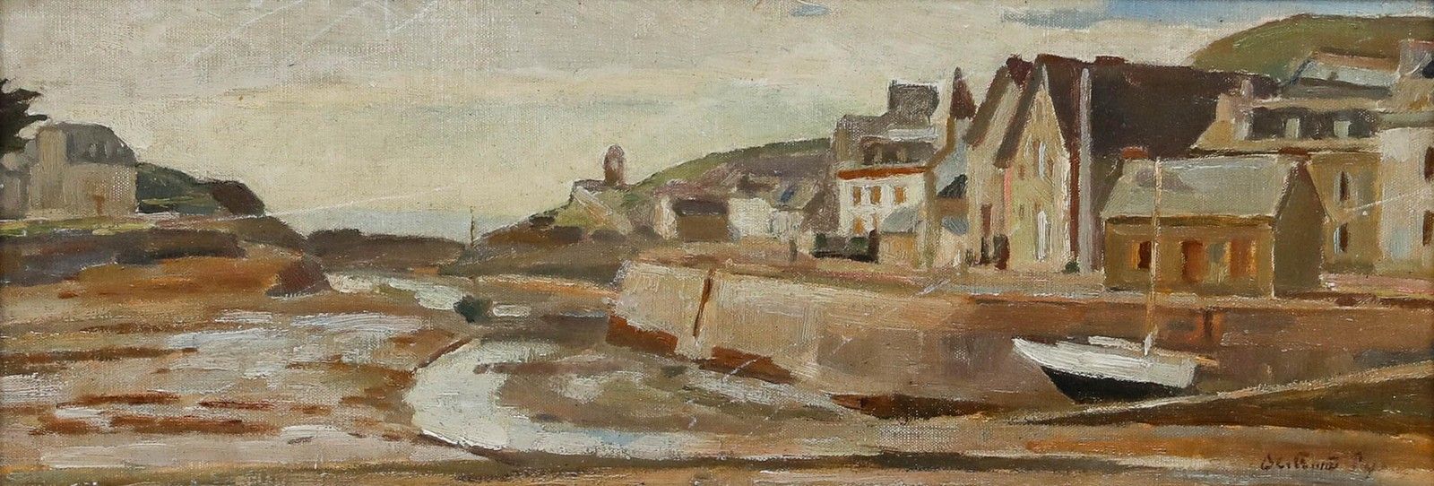 Bertrand Py (1895 1973) Mid 20th Century Oil, Low Tide photo furniture
