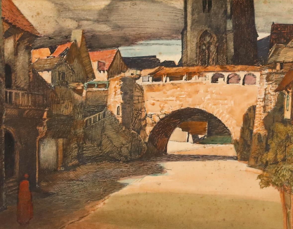 Joseph Riley Wilmer (1883 1941) 1932 Pen And Ink Drawing, Dante In The City photo furniture