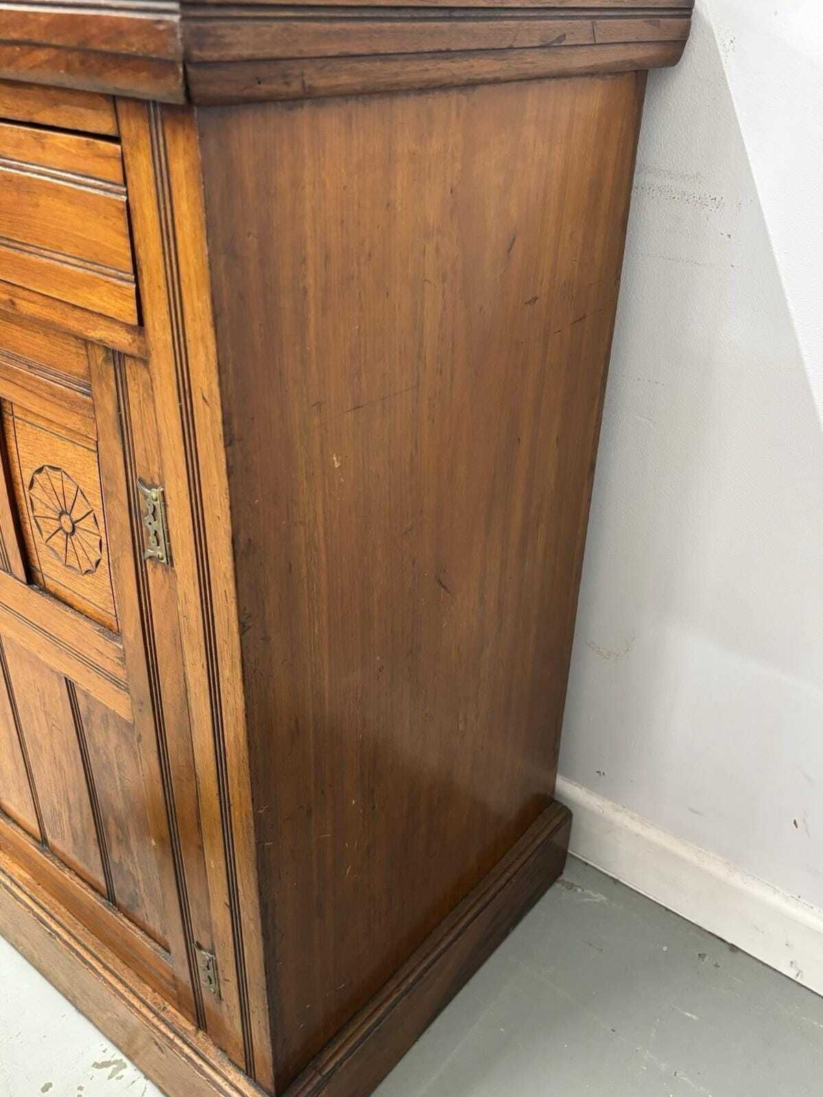 photo furniture Antique Carved Sideboard With Mirror, Ornate Detailing & Curtain Panelled Doors, Antique Mirrored Back Sideboard, Country House Interiors