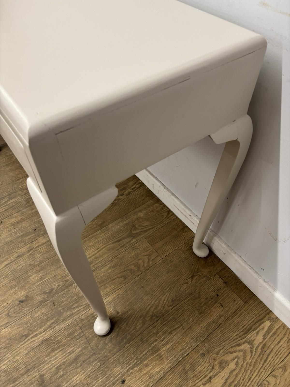 photo furniture Cream Vintage Painted Console Table – 2 Drawer Desk , Hall Table With Curved Legs