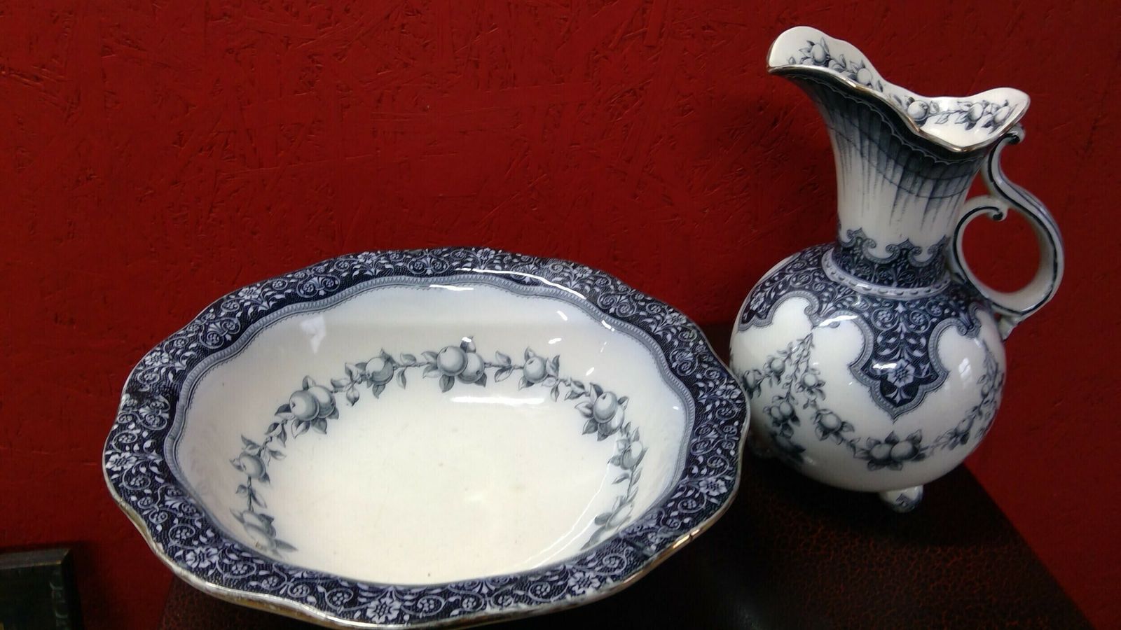 Doulton Burslem Aesthetic Period ,Patented Shaped Pottery Jug And Bowl Chamber Set ,Probaly Designed By Christopher Dresser For Morris And Co photo furniture