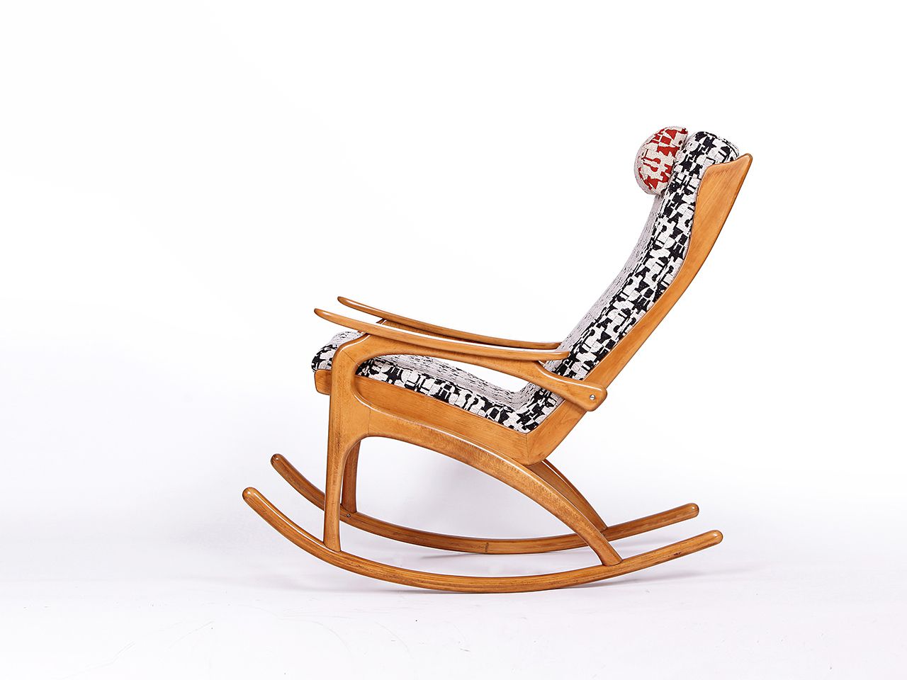 Uluv Rocking Chair, 1950s élitis Upholstery photo for sale