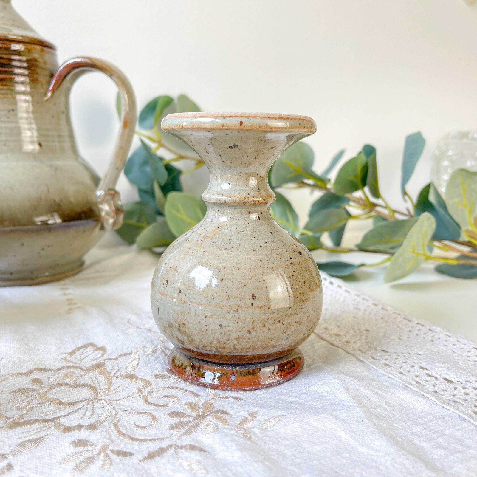 Vintage C. Dangon Salins Coffee Set From The 1950s   Rare Vintage Stoneware Coffee Cups   Vintage Stoneware Teapot photo 108.0