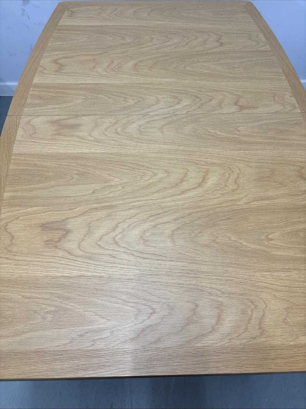 Nathan Shades Boat Shaped Extending Dining Table – Oak Finish photo vintage