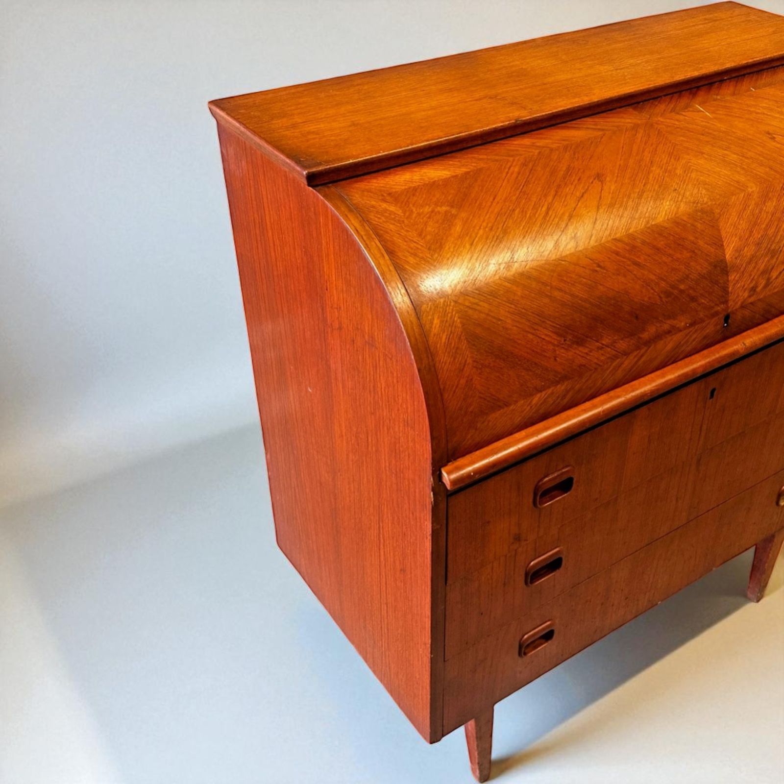 Mid Century Swedish Teak Rolltop Secretary Desk By Egon Ostergaard photo Furniture