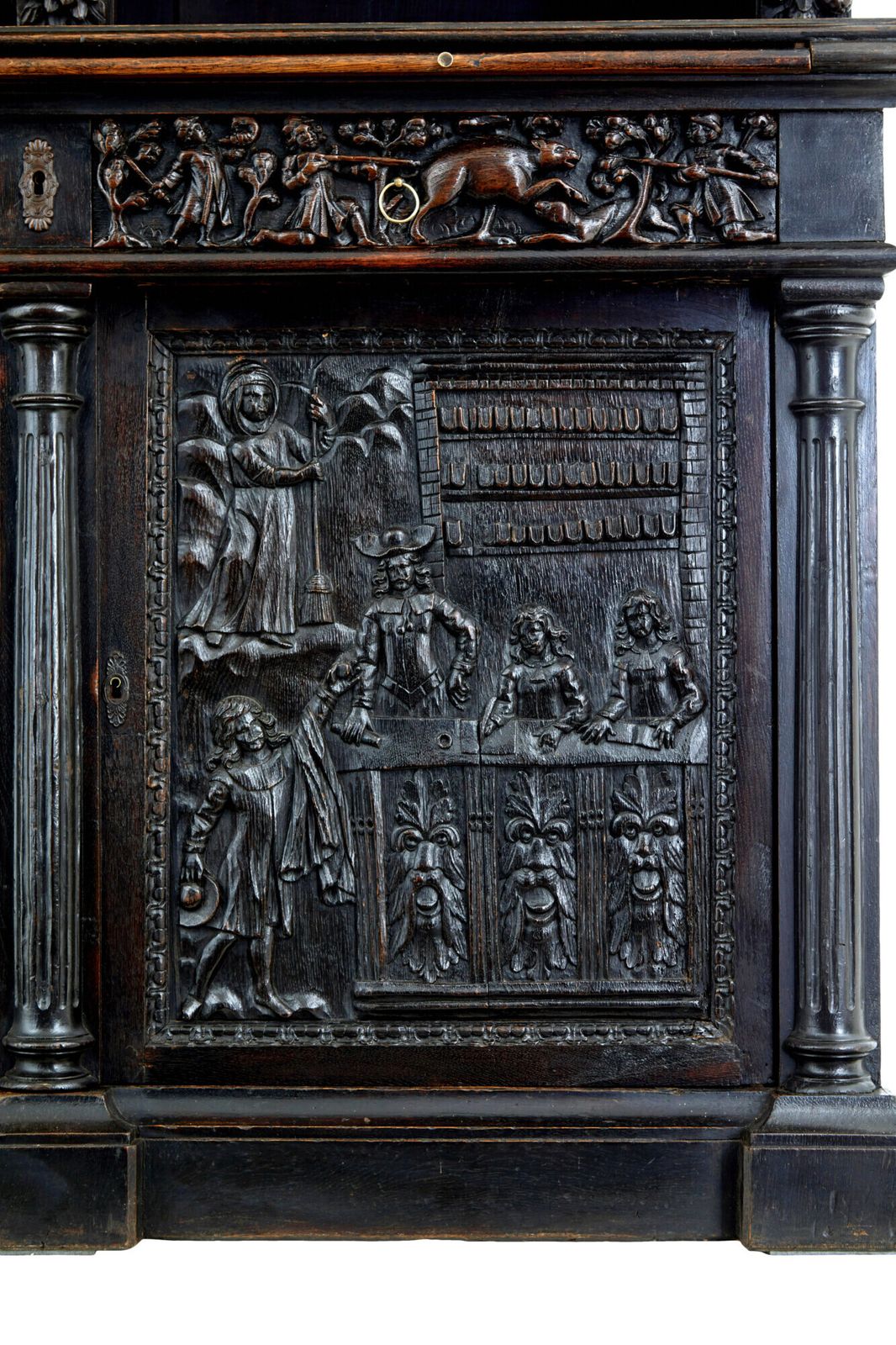 Large 19th Century Flemish Carved Oak Cabinet photo buy