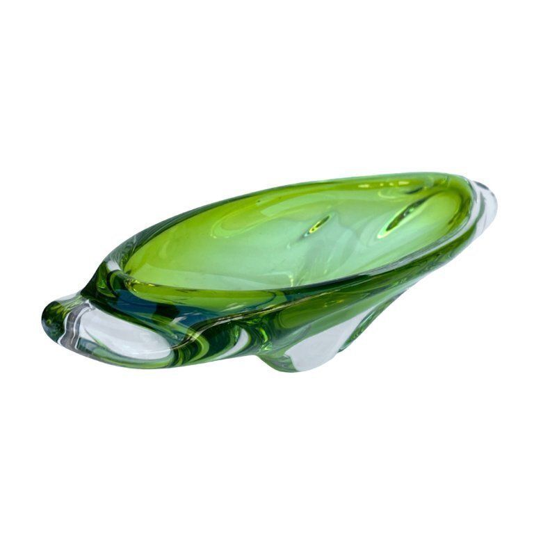 Green Glass Bowl, Designed By J. Broz, Skrdlovice, Czechoslovakia, 1960s. photo furniture