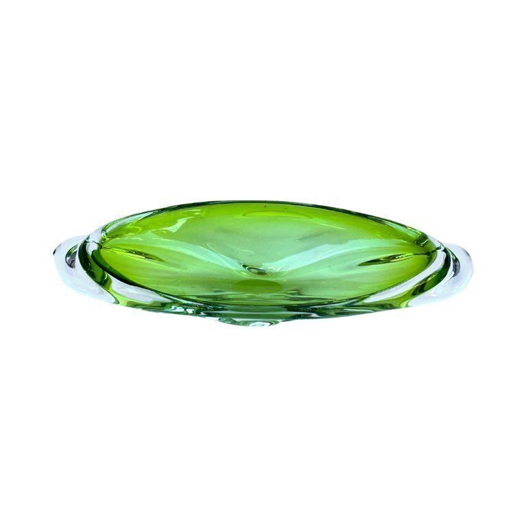 photo vinterior Green Glass Bowl, Designed By J. Broz, Skrdlovice, Czechoslovakia, 1960s.