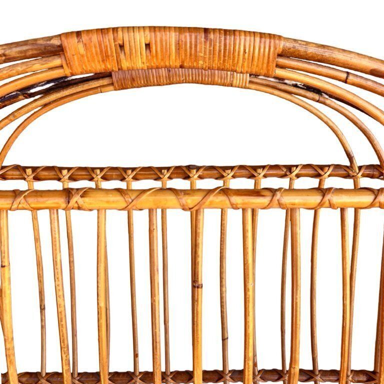 Wicker Newspaper Rack, Scandinavian Style, Denmark, 1970s photo for sale