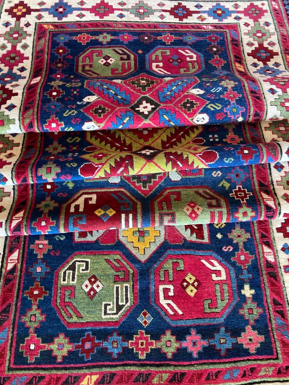 photo furniture Antique Caucasian Talish Long Rug 2.97m X 1.22m