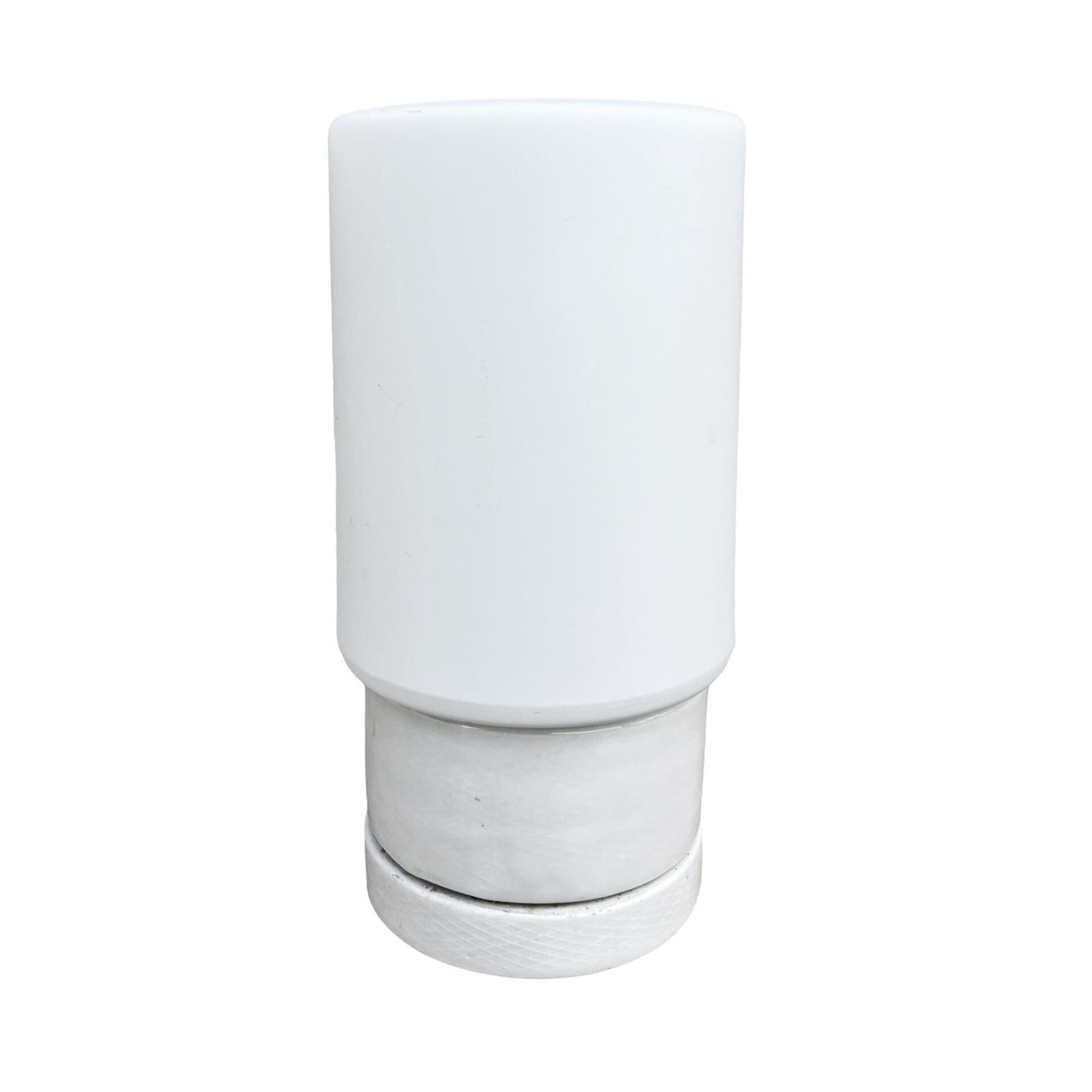 Industrial Wall Lamp, Glass Cylinder, White, 01b Elpor, Poland, 1970s photo for sale