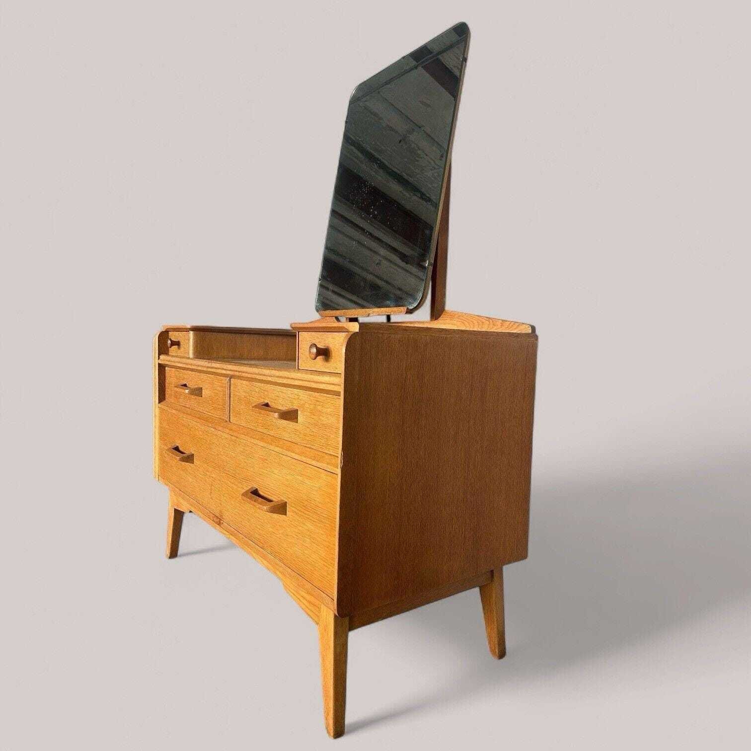 G Plan Brandon Oak Dressing Table With Mirror – 1960s photo Furniture