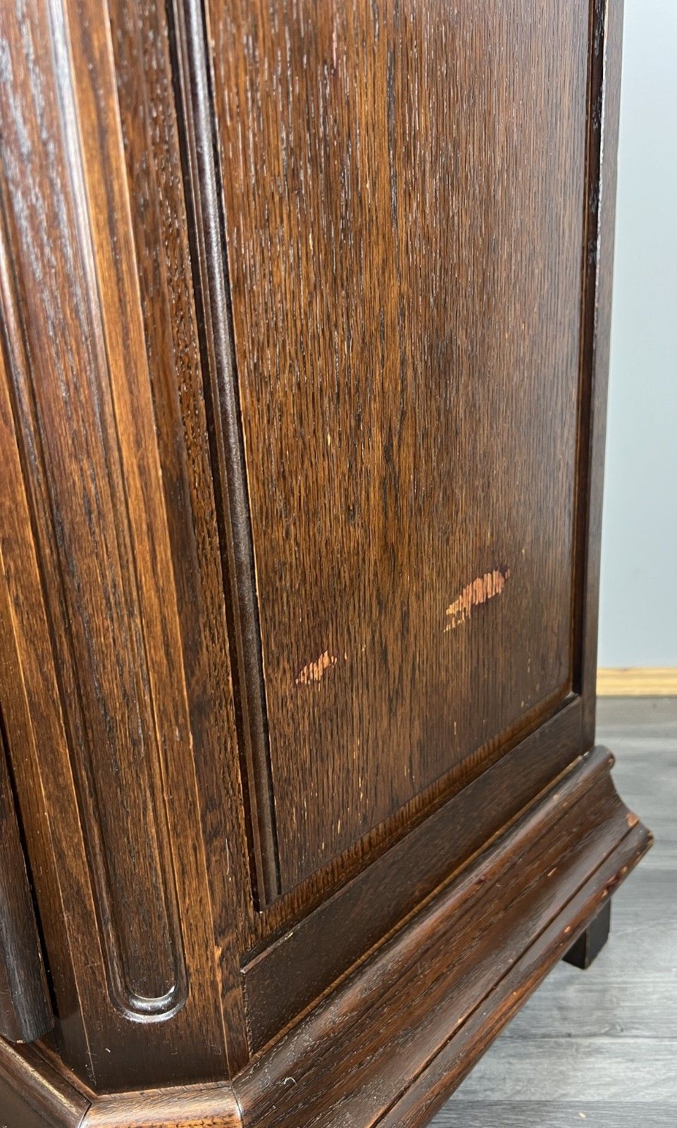 photo furniture Pair Of  Bedside Tables Vintage French Nightstands Cabinets Carved Door Lot 4295