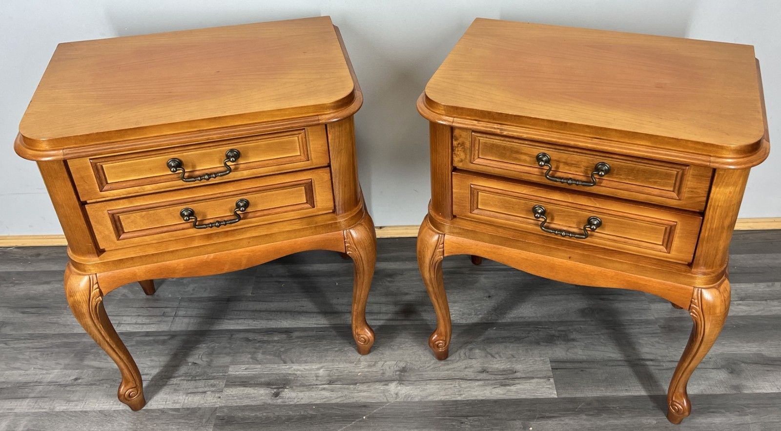 Pair Of  Bedside Tables Vintage French Louis XVI Nightstands Cabinets Lot 4306