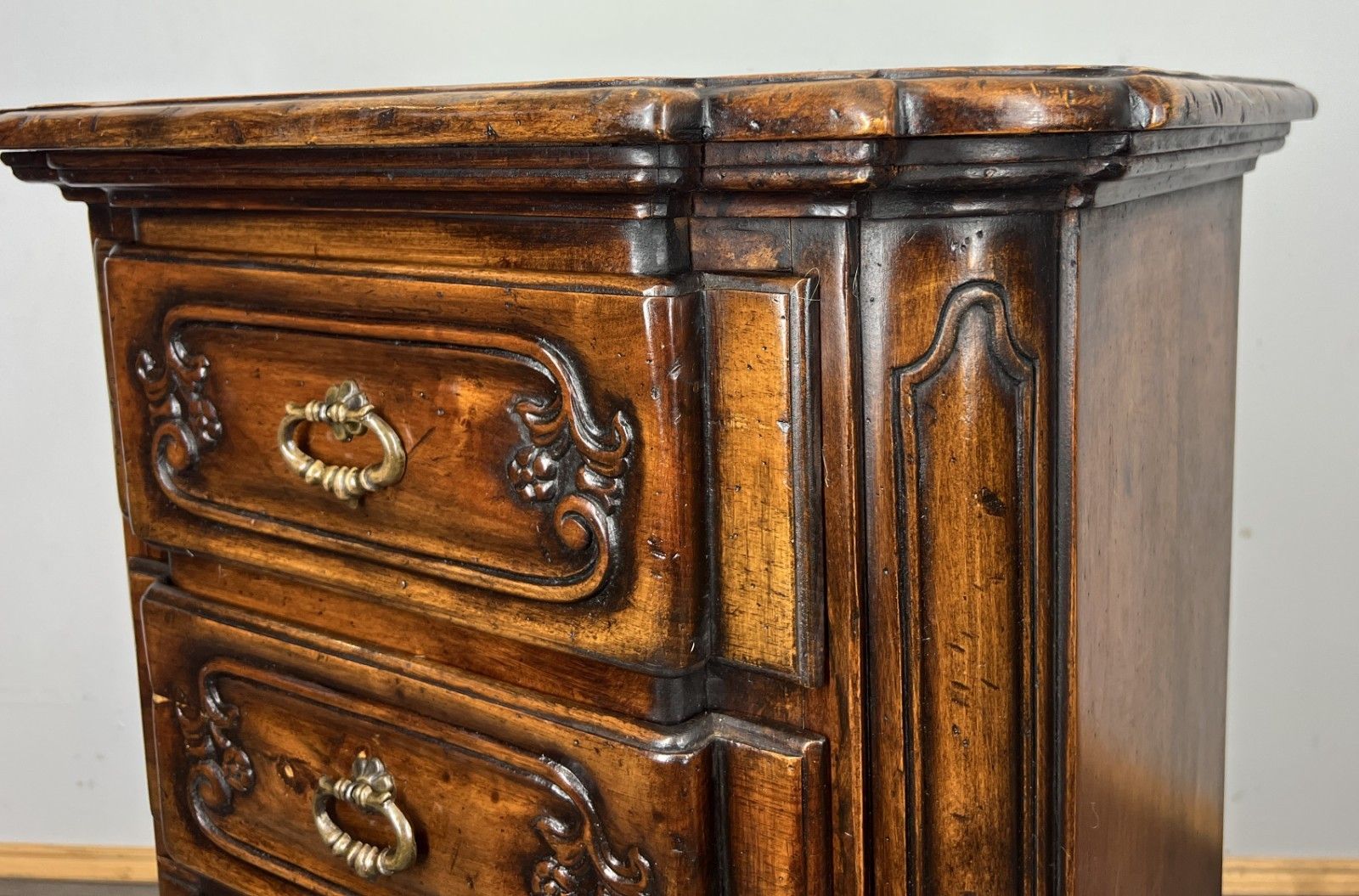 Bedside Tables Vintage French Style Nightstands Cabinets 3 Drawers Lot 4297 photo vintage