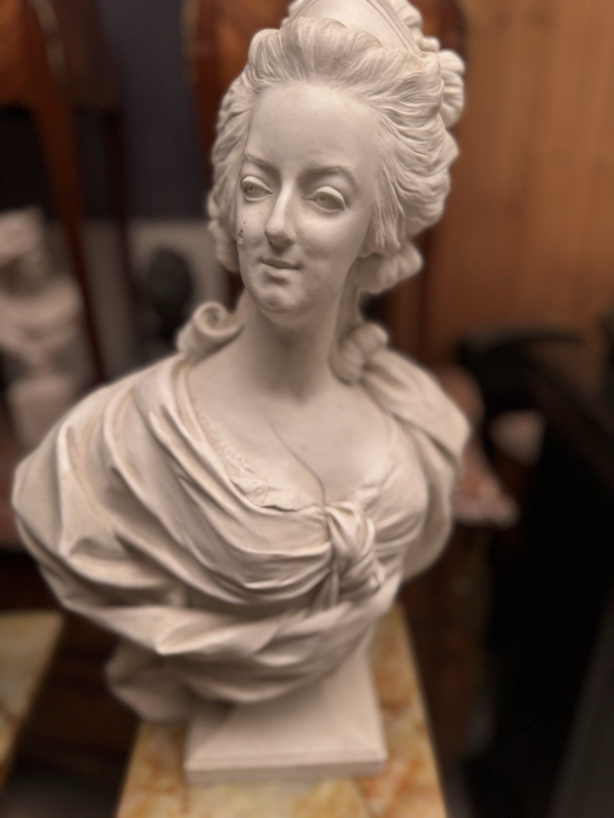 Decorative Bust Of Marie Antoinette Cast In Plaster