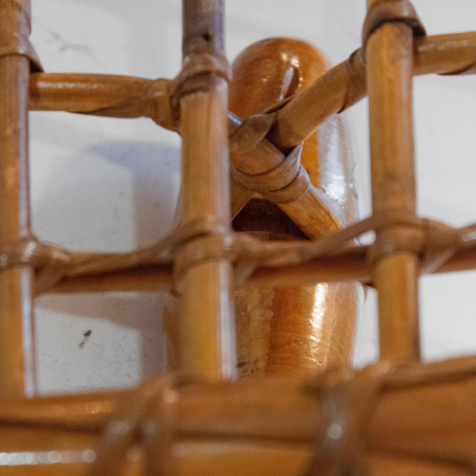 Italian Mid Century Bamboo And Rattan Coat Rack By Bonacina, 1960s photo buy
