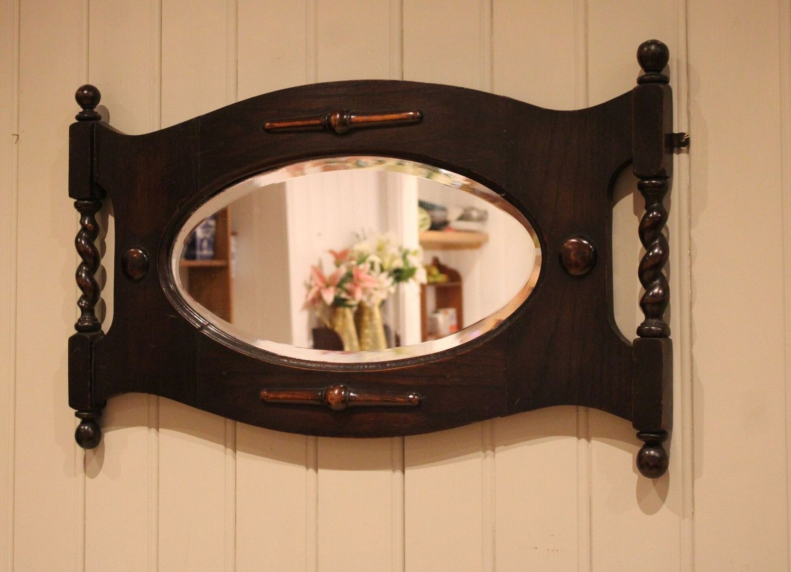 Oak Framed Wall Mirror photo Home Decor