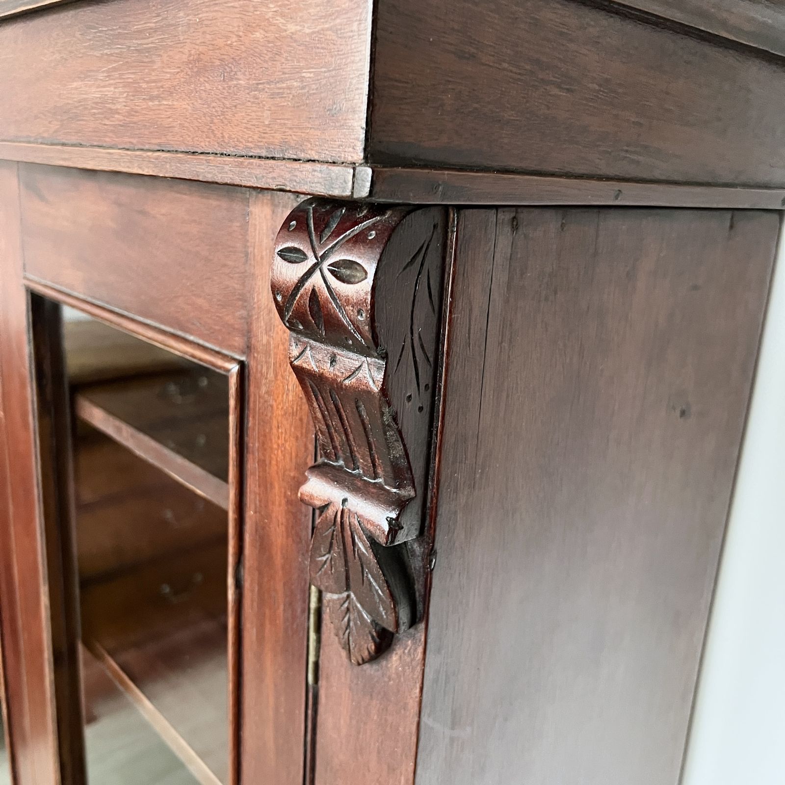 photo furniture Wooden Glazed Shelving Unit