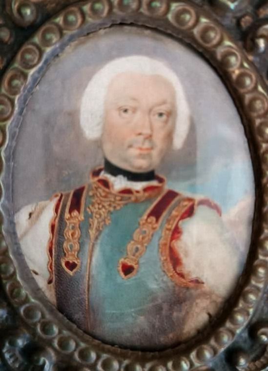 Miniature Oil Painting Noble Portrait 18th Century Italy Silver Frame photo buy